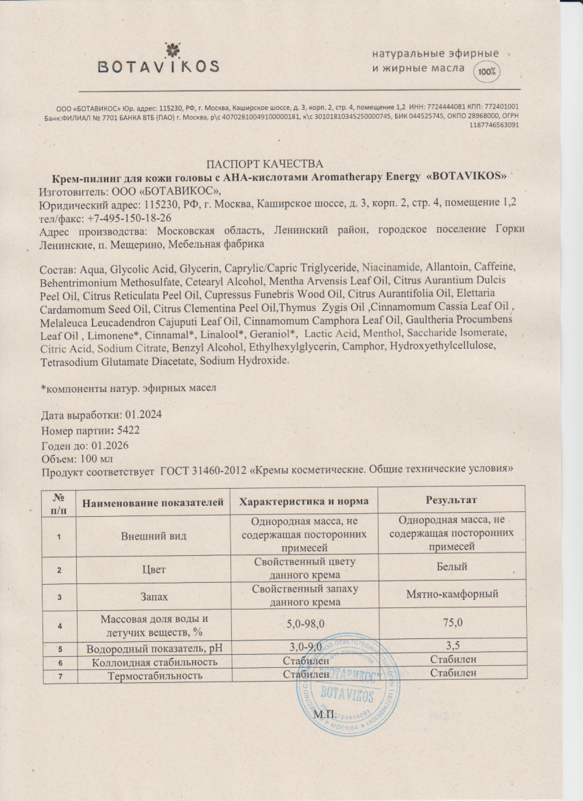 Паспорт №012024